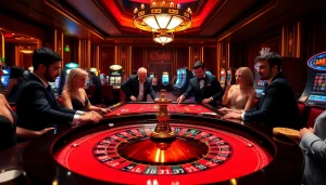 Players experiencing the thrill of winning at lucky88's luxurious casino.