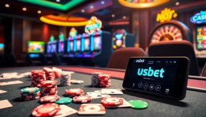 Engage with exciting gaming experiences at https://usbet.lat/ featuring vibrant poker tables and slot machines.