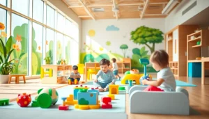 Explore engaging activities at https://juniorsjunction.com, showcasing a lively childcare center environment.