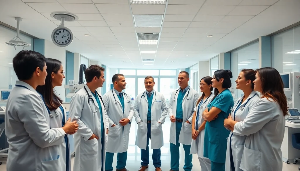 Les professionnels de la santé à cliniquedusoufflelepontet.fr collaborant dans un environnement médical moderne.