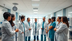 Les professionnels de la santé à cliniquedusoufflelepontet.fr collaborant dans un environnement médical moderne.