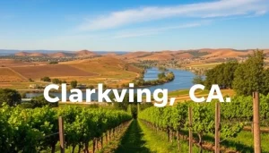 Vibrant vineyards in Clarksburg CA against a scenic Sacramento River backdrop.