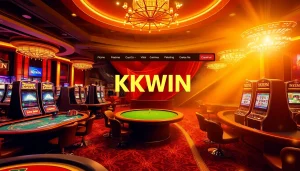 Experience the excitement of Trang Chủ KKWIN with engaging casino visuals featuring games and promotions.