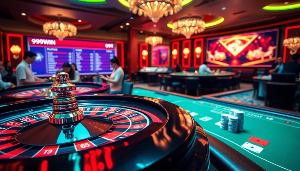 A player enjoying an exciting roulette game at the 99win casino, surrounded by luxurious gaming elements.