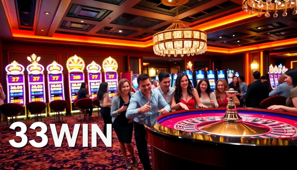 Gambler's excitement peaks at the 33WIN roulette table, vibrant with colors and chips.