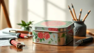 Custom tin box with vibrant design showcasing personalization options.