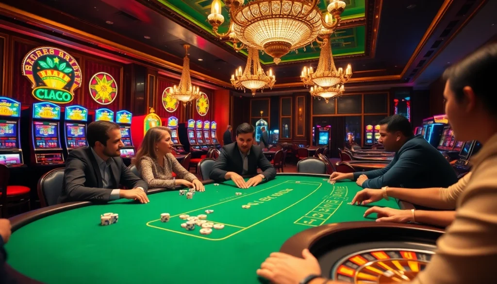 Experience the thrill of jbo poker with engaged players at an elegant casino table.