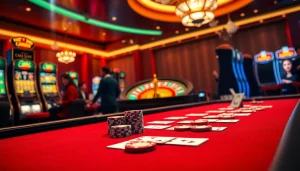 King88 vina casino interface showcasing players excitedly gambling at tables and slot machines.