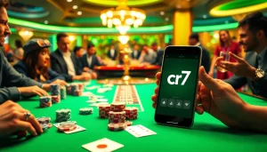 Experience the excitement of CR7 App while placing bets at a luxurious casino table.