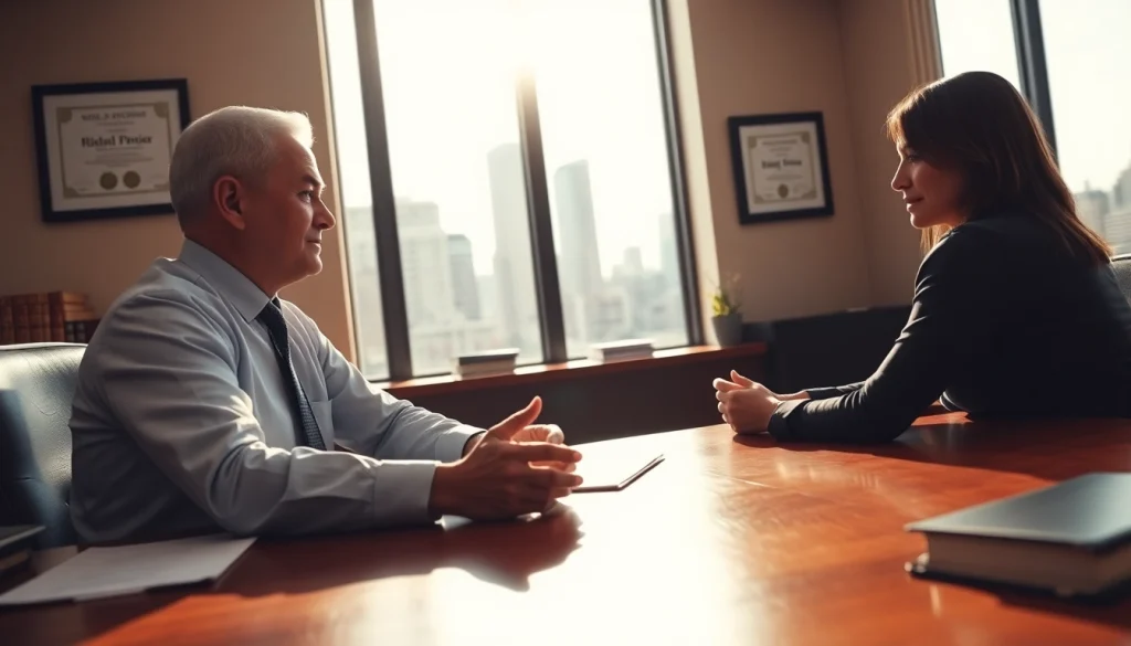 Consultation at https://www.pwdlawfirm.com with a personal injury attorney in a professional office setting.