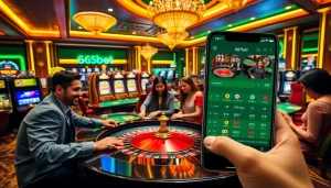 Experience luxury gaming at the 667bet App with excited players at a roulette table.