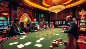 Excited players at a casino table strategizing based on insights from https://nhandinhkeonhacai.news/.