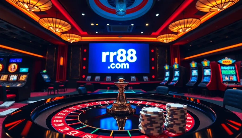 Experience the thrill of gaming at rr88 com with luxurious casino tables and vibrant betting action.