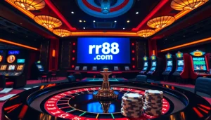 Experience the thrill of gaming at rr88 com with luxurious casino tables and vibrant betting action.