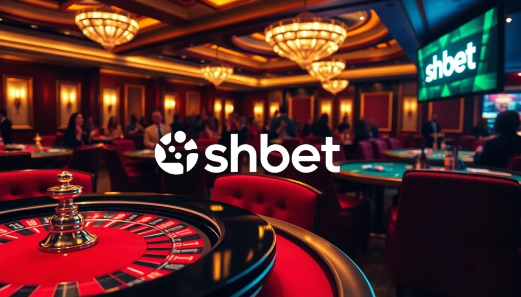 Experience the thrill of shbet casino with vibrant tables and poker chips in an elegant setting.