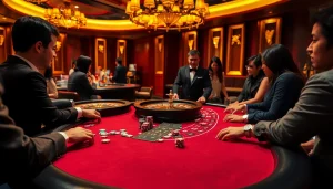 Experience the excitement of gambling at TẬP ĐOÀN KJC's luxury casino tables.