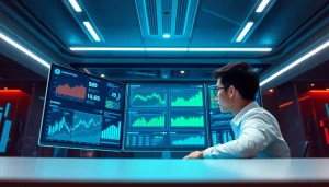 Kamino Finance dashboard showcasing real-time analytics in a modern office setting.