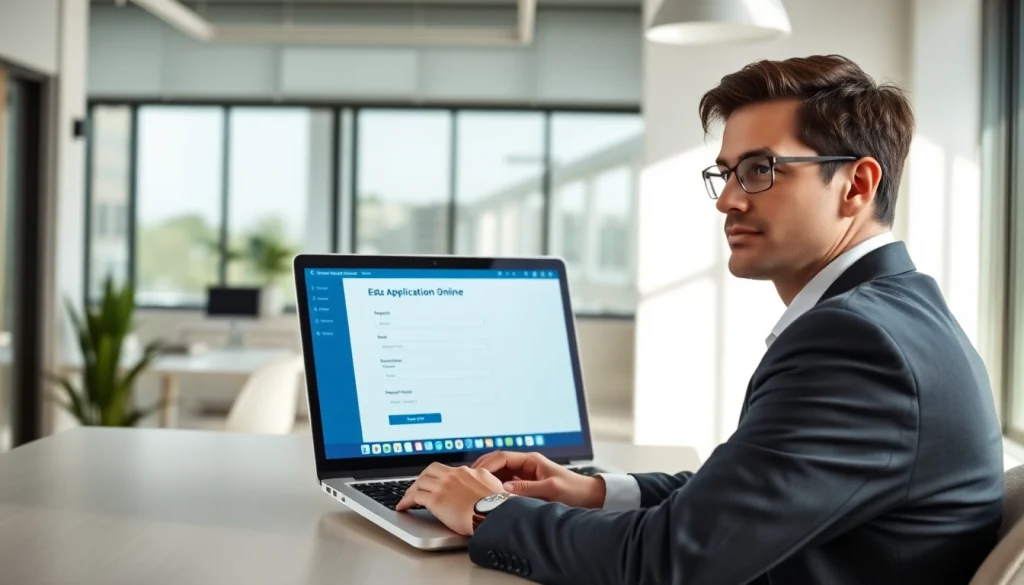 Complete your esta application efficiently with a focused individual at work.