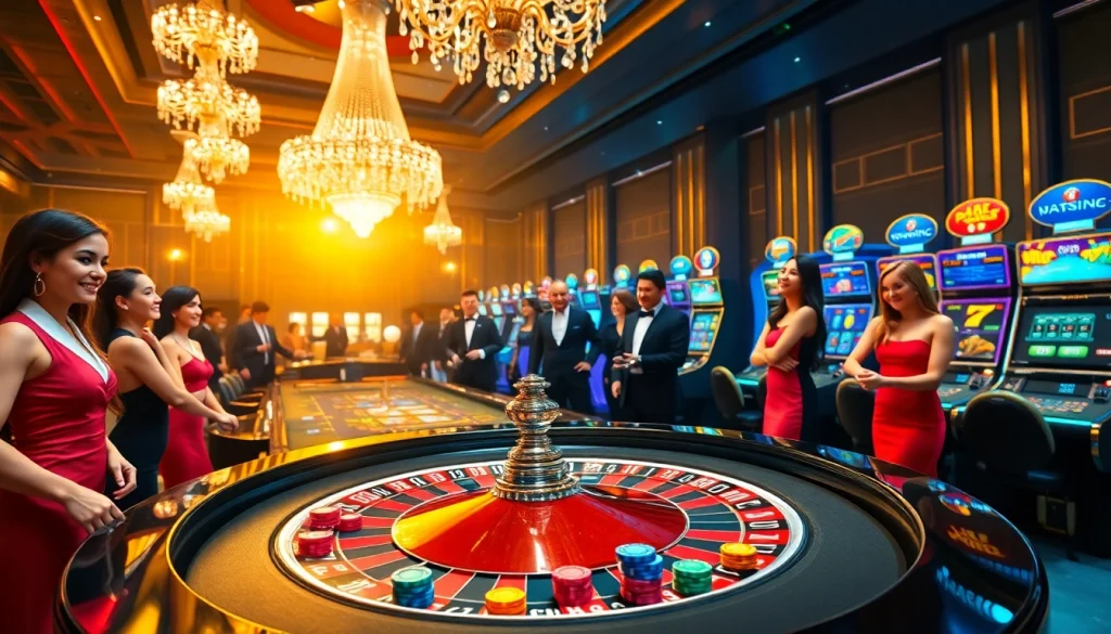 Experience the thrill of winning at 9WIN's luxurious casino with roulette, slots, and poker tables.