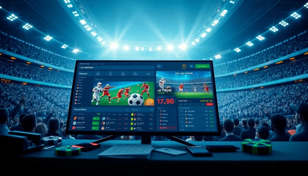 Engaging sports betting platform interface at https://ufabet-auto.in with dynamic features and vibrant graphics.