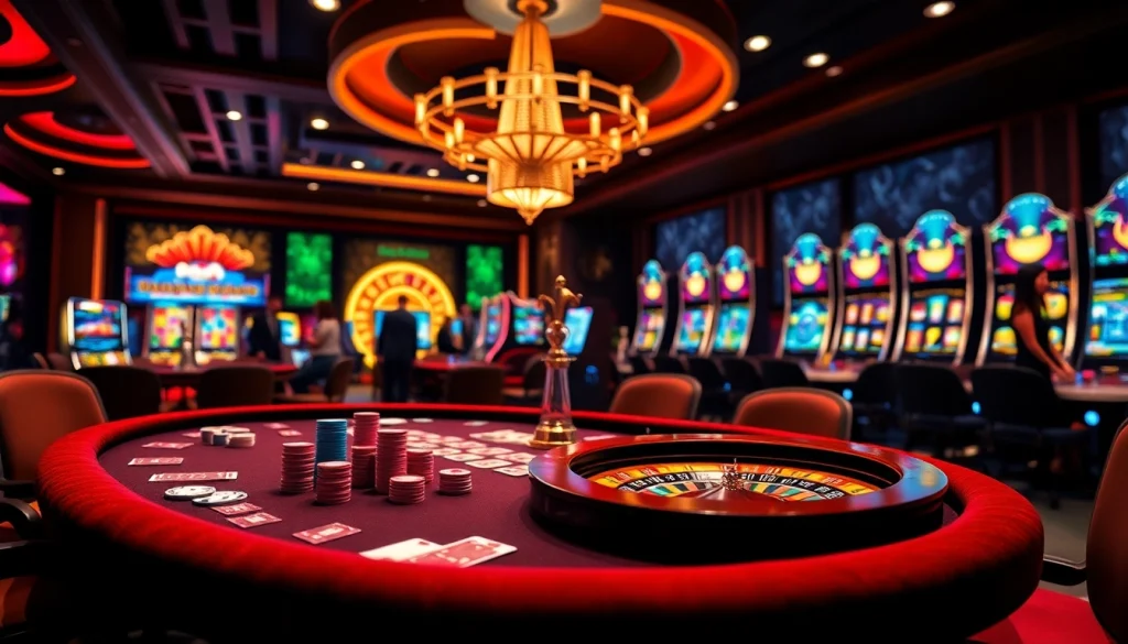 Experience excitement with SHBET's vibrant online gambling atmosphere filled with poker chips and roulette.