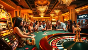 Experience the thrill of win55 as players engage with vibrant casino games, emphasizing high stakes and excitement.
