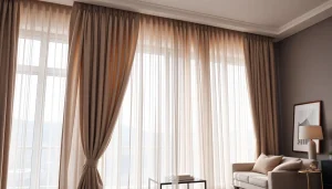 Verduisterende gordijnen die elegant hangen in een mooi ingericht interieur