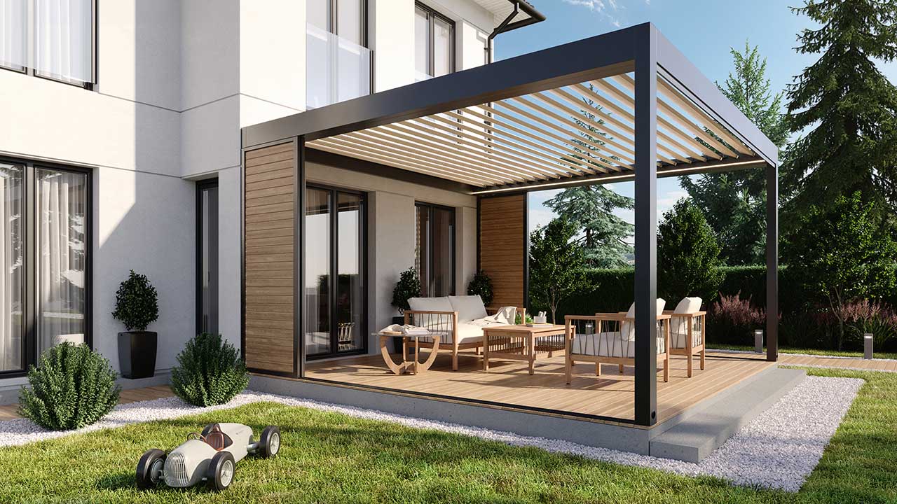 Lamellendach im Garten – Innovative Architektur mit ADA-Wintergarten