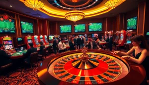 Experience the thrilling atmosphere of u88 online casino with vibrant slot machines and poker games.