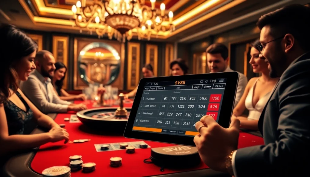 Engaging in high-stakes gaming at SV88 casino with roulette and poker chips.