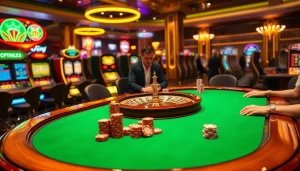 Experience the thrill of live gambling at https://789pa.in.net/ with vibrant poker chips and roulette wheels.
