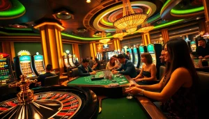 Engaging players enjoy the thrilling atmosphere of hitclub-style gambling at a vibrant casino scene.