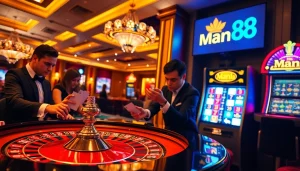 Experience thrilling gameplay at Man88 with vibrant casino visuals and dynamic action.