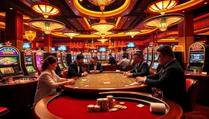 Play exhilarating games at 88i, showcasing live casino action with players betting on poker tables.