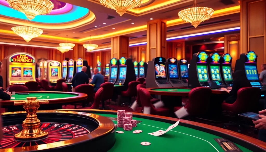 Experience the thrill of online gaming at https://f8bet.dental with an immersive upscale casino scene.
