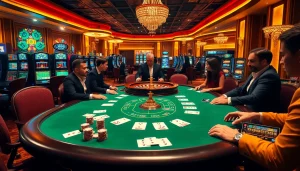 Experience the thrill of XX88 at a vibrant high-stakes poker table surrounded by excitement.