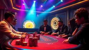 Experience thrilling high-stakes action at FLY88's luxury poker table, showcasing glamour and excitement in gambling.