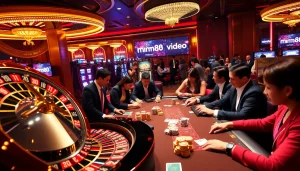 Players enjoying thrilling games and massive wins at MM88 video casino.