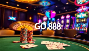 Experience the thrill of GO 88 at a luxurious casino table with cards and chips.