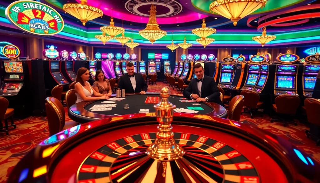 Experience the thrill of gambling at https://fly88.deal/, featuring vibrant casino tables and slot machines.