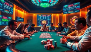 Vivez l'excitation des Meilleurs Casino Crypto avec une action de poker vibrante et des affichages numériques.