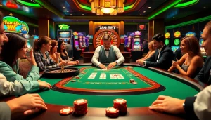 Exciting gameplay experience at 789 BET with vibrant casino elements like poker chips and cards.
