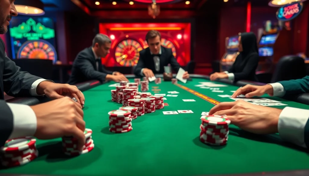 Engage in high-stakes poker action at https://fun88.foundation/, experiencing luxury and excitement in a vibrant casino atmosphere.
