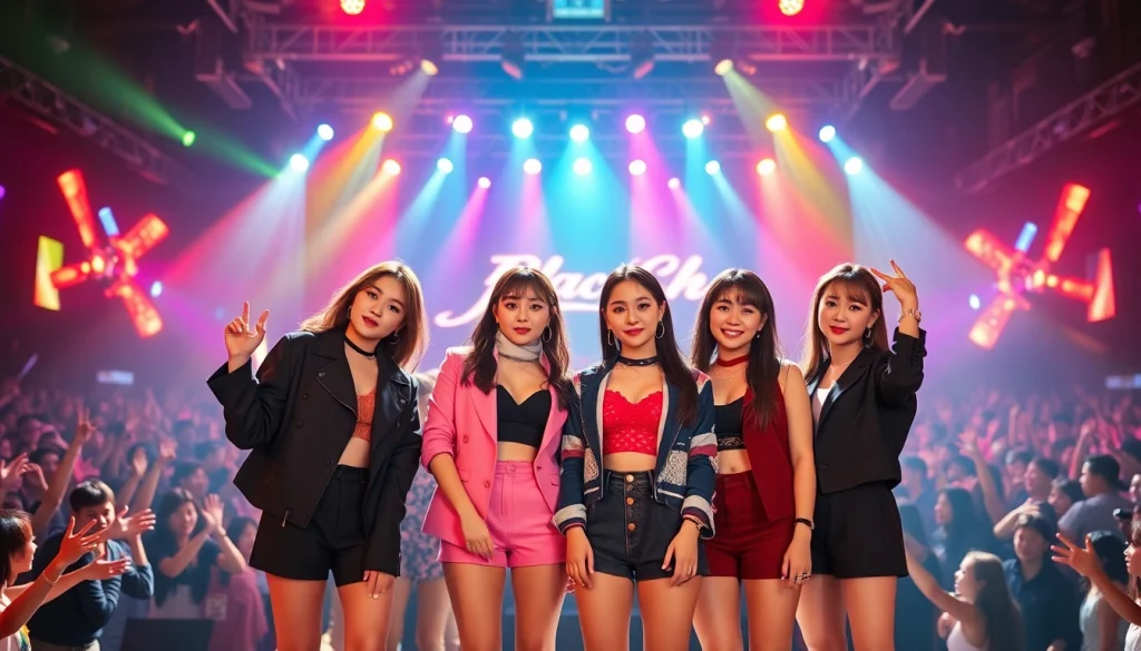 Captivating BLACKPINK news capturing the quartet's live performance with vibrant energy.