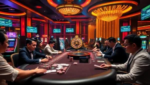 Exciting casino gaming scene showcasing live betting updates from keonhacai.deal during a thrilling game.