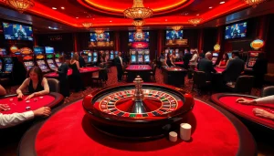 Players reveling in thrill at https://kk55.global/ casino with vibrant roulette and exciting games.