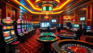 Experience the thrill of gambling at Big 88 casino tables with vibrant slot machines and poker games.