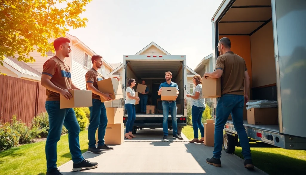 Local Movers assisting a family in a sunny suburb during their home relocation.