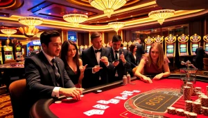 Experience the thrill of casino gaming with s8, showcasing vibrant tables and engaged players.