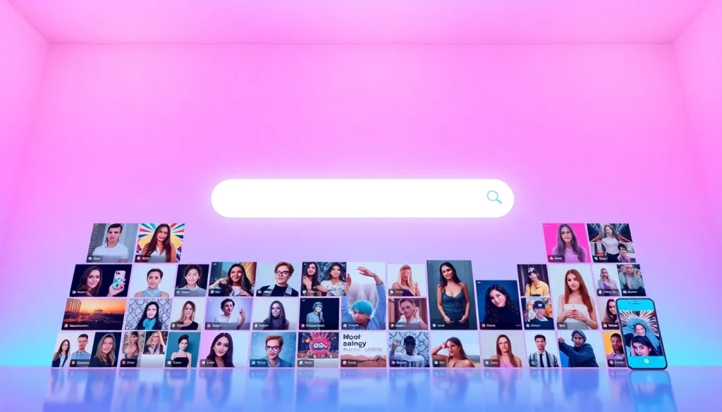 Find OnlyFans creators through an engaging digital interface featuring diverse profiles.